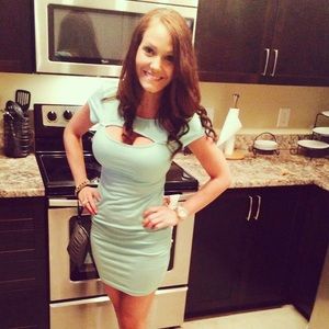 Fitted l mint mini dress